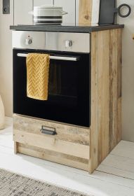 Herdumbauschrank Stove in Used Wood hell und anthrazit K�che Unterschrank 60 cm