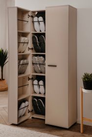 Schuhschrank Logu in Samt 74 x 182 cm, aufklappbar f�r 30 Paar Schuhe