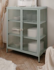 Metall Kommode Maram in mintgr�n Vitrine 80 x 102 cm