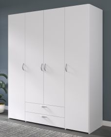 Kleiderschrank Enjour in wei� Dreht�renschrank 4-t�rig 160 x 185 cm