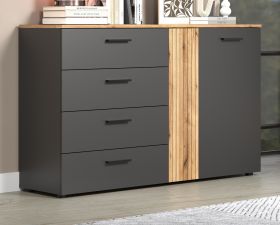 Sideboard Avila in grau und Evoke Eiche Kommode 139 cm