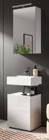 Badm�bel Set 2-teilig Larik in wei� Hochglanz Badkombination 38 x 190 cm