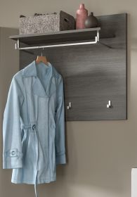 Garderobenpaneel Rumba in Rauchsilber grau Wandgarderobe 80 x 70 cm
