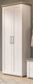 Garderobenschrank Mirano in wei� L�rche und Eiche Artisan Landhaus Flurgarderobe 80 x 196 cm