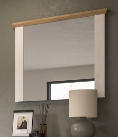 Garderobenspiegel Mirano in wei� L�rche und Eiche Artisan Landhaus Spiegel 82 cm