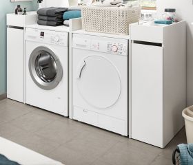 Waschmaschinenumbau Set Flexy in wei� 4-teilig 2 x �berbauschrank und 2 x Anstellregal