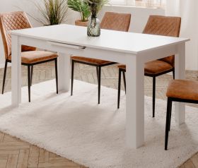 Esstisch Finham in wei� Tisch mit Liftauszug 160 / 200 x 80