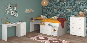 Parisot Kinder- und Jugendzimmer Milky15 in wei� und grau Loft Komplett-Set 3-teilig