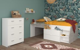 Parisot Kinder- und Jugendzimmer Milky16 in wei� und grau Loft Komplett-Set 2-teilig