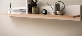 Wandboard Lavell in wei� matt und Evoke Eiche Wandregal 180 cm