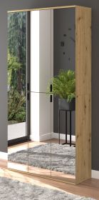 Garderobenschrank mit Spiegel Line-Up in Artisan Eiche Schuhschrank 91 x 193 cm