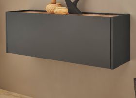 H�ngeschrank Center in grau matt und Wotan Eiche Flurschrank h�ngend 100 cm