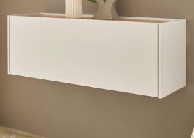 H�ngeschrank Center in wei� und Wotan Eiche Flurschrank h�ngend 100 cm