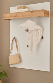 Garderobenpaneel Center in wei� und Wotan Eiche Wandgarderobe 100 x 135 cm