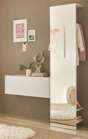 Garderobe Set 2-teilig Center in wei� und Wotan Eiche Garderobenkombination 150 x 200 cm