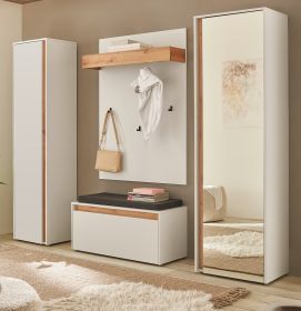 Garderobe Set 5-teilig Center in wei� und Wotan Eiche Garderobenkombination 230 x 200 cm