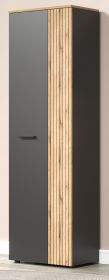 Garderobenschrank Avila in grau und Evoke Eiche Garderobe oder gro�er Schuhschrank 60 x 195 cm