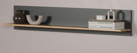 Wandboard Avila in grau und Evoke Eiche Wandregal 150 x 25 cm