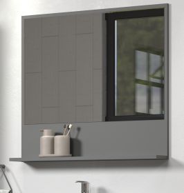 Badezimmer Spiegel Feliz in grau Badspiegel mit Ablage 80 cm