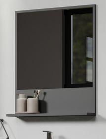Badezimmer Spiegel Feliz in grau Badspiegel mit Ablage 60 cm