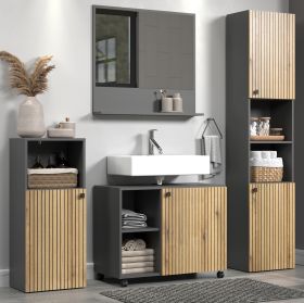 Badm�bel Set Feliz in Evoke Eiche und grau Badkombination 4-teilig 180 x 186 cm