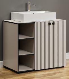 Waschtisch Set Feliz in Kaschmir Grau Komplett-Set mit Waschbecken 90 cm