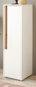 Badezimmer Midischrank Center in wei� und Wotan Eiche Badm�bel Kommode 34 x 114 cm