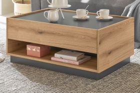 Couchtisch Center in Evoke Eiche und grau Beistelltisch 90 x 60 cm