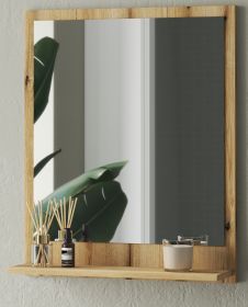 Badezimmer Spiegel Torsby in Evoke Eiche Badspiegel mit Ablage 60 x 75 cm