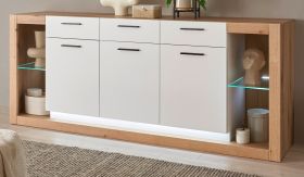 Sideboard Rivian in wei� matt und Evoke Eiche Kommode 198 x 83 cm