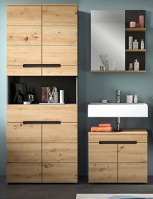 Badm�bel Set 3-teilig Cooper in Artisan Eiche und grau Badkombination 154 x 193 cm, Soft-Close