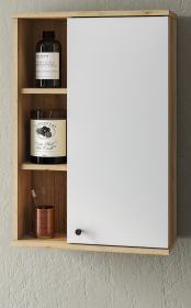 Badezimmer H�ngeschrank Torsby in wei� und Evoke Eiche Badschrank h�ngend 51 x 75 cm