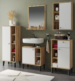 Badm�bel Set 5-teilig Torsby in wei� und Evoke Eiche Badkombination 182 x 190 cm