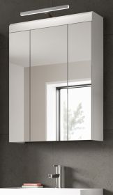 Badezimmer Spiegelschrank Shawn in wei� Hochglanz Badschrank 3-t�rig 60 x 79 cm