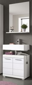 Badm�bel Set 2-teilig Shawn in wei� Hochglanz Badkombination 60 x 191 cm