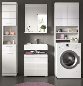 Badm�bel Set 4-teilig Shawn in wei� Hochglanz Badkombination 190 x 191 cm