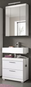 Badm�bel Set 2-teilig Shawn in wei� Hochglanz Badkombination 60 x 191 cm