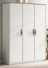 Kleiderschrank Emma in wei� Pinie Landhaus Dreht�renschrank 3-t�rig 138 x 192 cm, Soft-Close