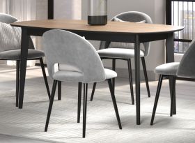 Esstisch Torus in Eiche und schwarz K�chentisch 160 x 90 cm