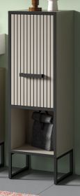 Badezimmer Kommode Scana in sand und schwarz Badkommode 30 x 101 cm, Soft-Close