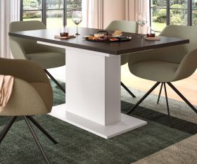 Esstisch Home-X in grau und wei� Tisch ausziehbar 150 - 190 cm
