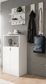 Garderobe Set 4-teilig SystemX in wei� Hochglanz Garderobenkombination 117 cm