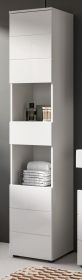 Badezimmer Hochschrank Larik in wei� Hochglanz Badschrank 38 x 190 cm