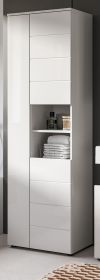 Badezimmer Hochschrank Larik in wei� Hochglanz Badschrank 60 x 190 cm