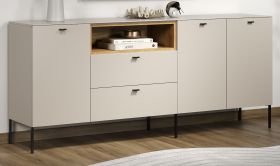 Sideboard Jardins in Kaschmir / Sand und Eiche, Kommode 197 cm mit Soft-Close