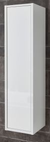 Badezimmer Hochschrank Glide in wei� Hochglanz, H�ngeschrank 30 x 119 cm mit Push-Open