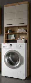 Waschmaschinenschrank Shawn in Sand Kashmir und Evoke Eiche Waschmaschinen �berbau 63 x 191 cm
