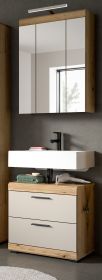 Badm�bel Set 2-teilig Shawn in Sand Kashmir und Evoke Eiche Badkombination 60 x 191 cm