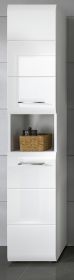 Badezimmer Hochschrank Cover in wei� Hochglanz Badschrank 30 x 185 cm