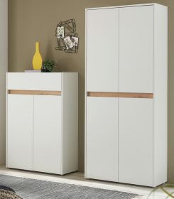Garderobe Set 2-teilig Center in wei� und Wotan Eiche Garderobenkombination 180 x 195 cm